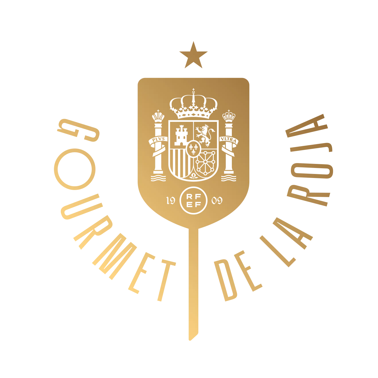 Gourmet de la roja escudo-dorado